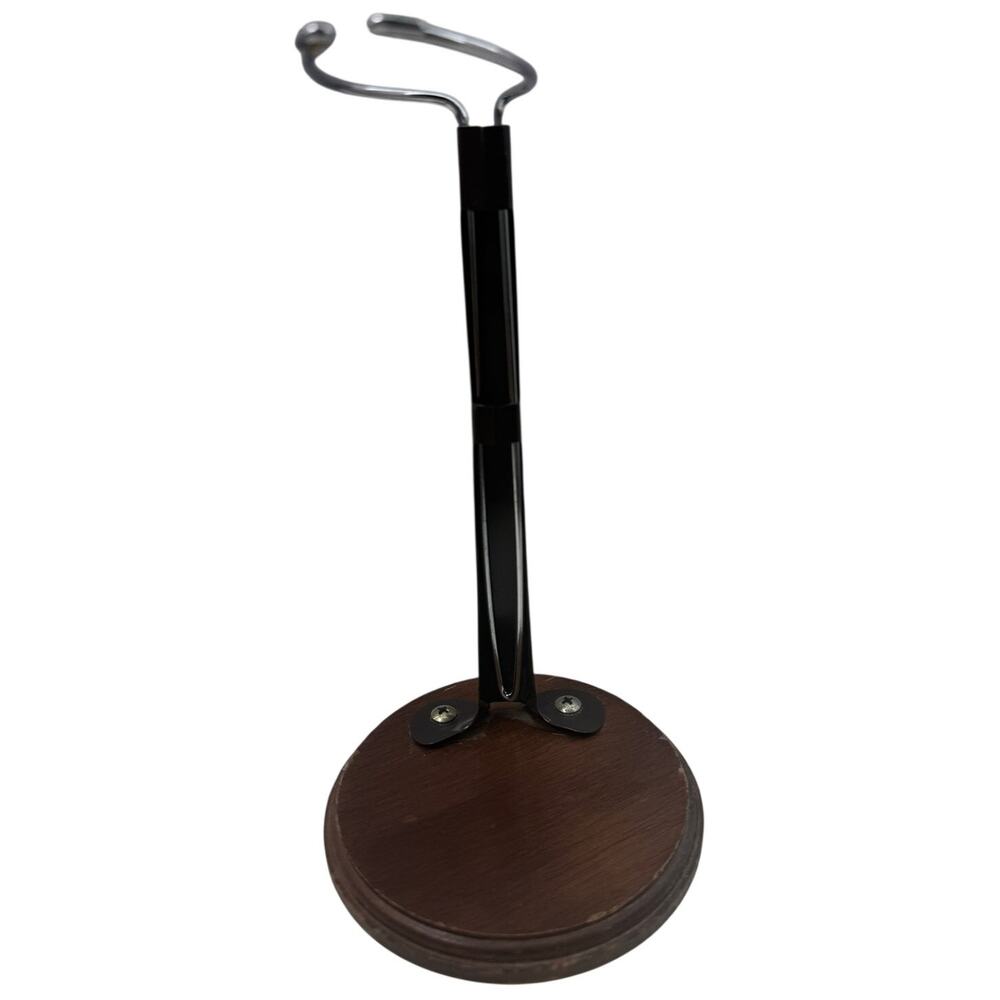 Vintage 80s Dynasty Doll Stand Wood Base Metal Holder 8” Taiwan